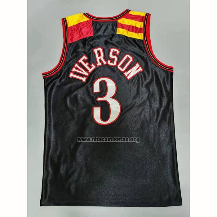 Camiseta Philadelphia 76ers Allen Iverson NO 3 Mitchell & Ness 2006 Negro